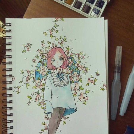 Рисунки в скетчбуке тянки