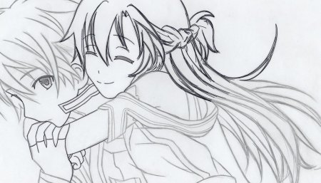 Раскраски аниме Асуна и Кирито