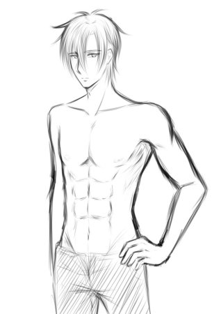 Тело мужчины аниме