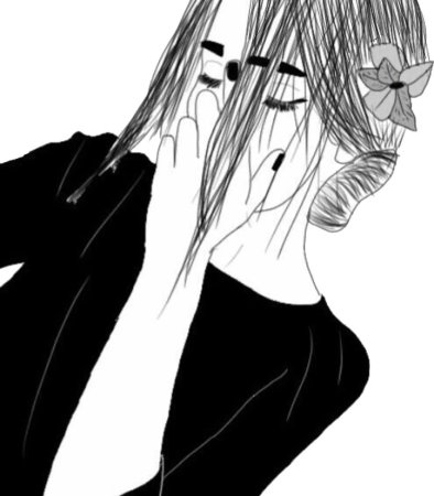 Грустная девушка рисунок