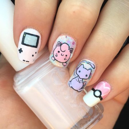 Милый маникюр на короткие ногти