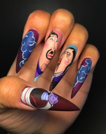 Ногти в анимешном стиле