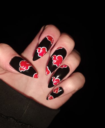 Ногти с Наруто Акацуки