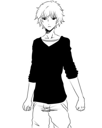 Аниме парень в полный рост для срисовки