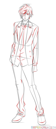 Наброски аниме парней в полный рост