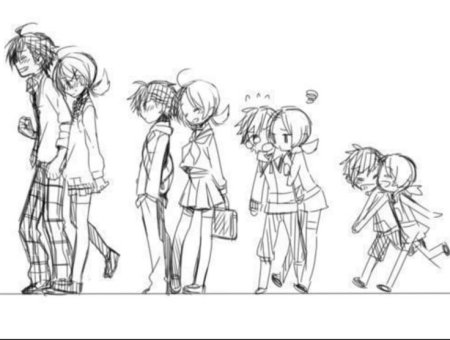 Аниме дети скетч