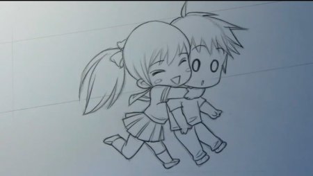 Маленькие аниме карандашом