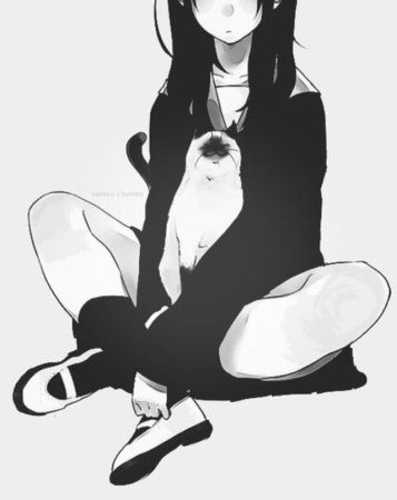 Аниме арт черно белый