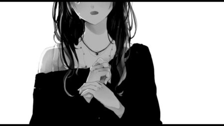 Черно белое аниме грустные девушки