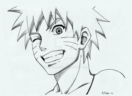 Аниме Наруто Киба карандашом