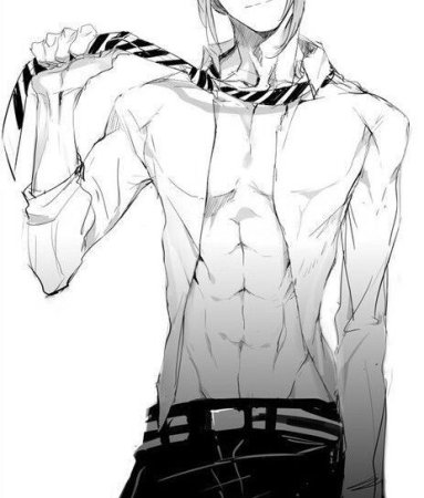 Аниме парни с прессом в рубашке