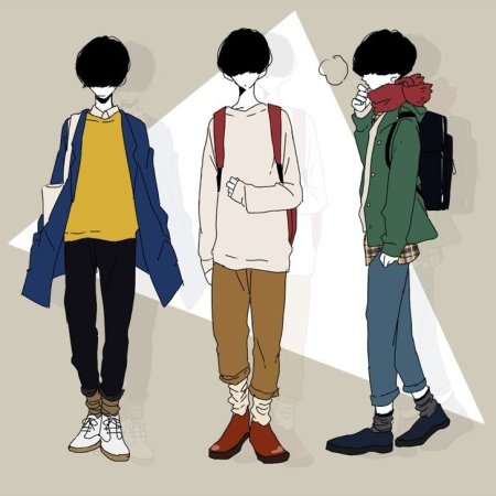 Стиль аниме в одежде парни