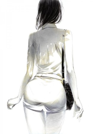 Девушка сзади рисунок