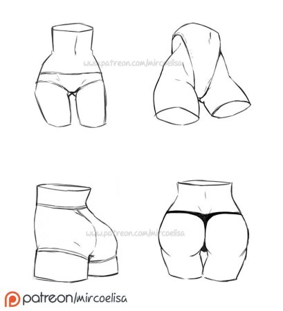 Женские ягодицы рисунок