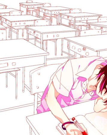 Аниме лежит на парте