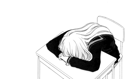 Аниме лежит на парте