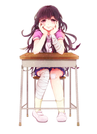 Микан Цумики сидит