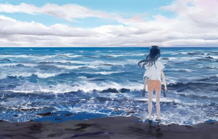 Аниме девушки на море