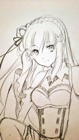 Эмилия Ре Зеро раскраска