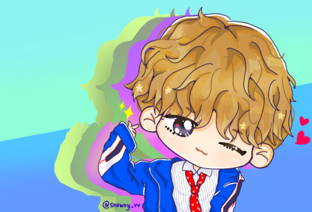 Тэхён из BTS мультяшный