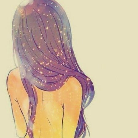 Аниме арт сзади девушка