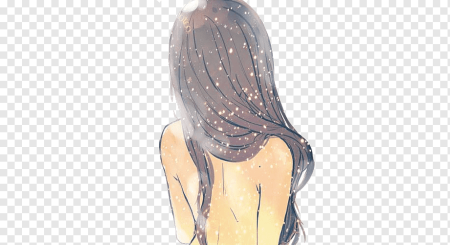 Девушка спиной рисунок на белом фоне