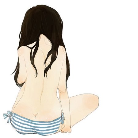 Аниме девушка сидит спиной