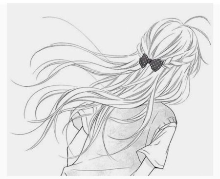 Раскраска девочка с распущенными волосами