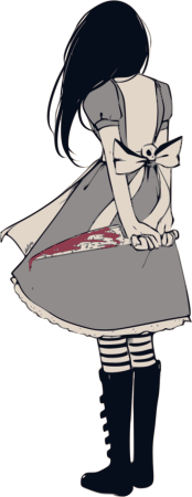 Девочка с ножом нарисованная