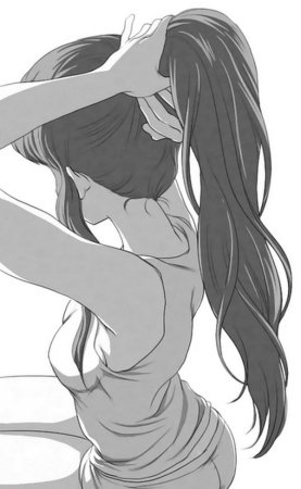 Аниме девушка со спины