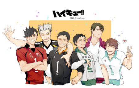 Рост персонажей волейбол Карасуно