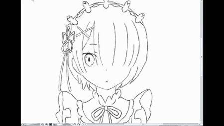 Рем Ре Зеро карандашом