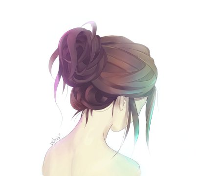 Аниме девушка с пучком на голове