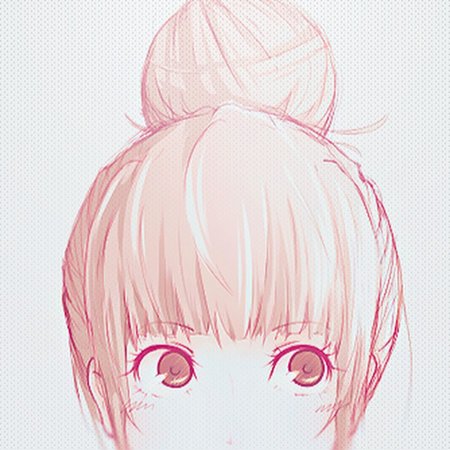 Аниме девушка с пучком