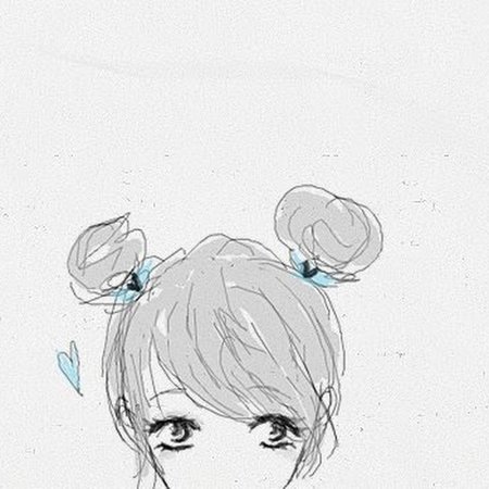 Аниме девушка с пучком