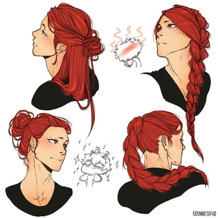 Пучок волос референс