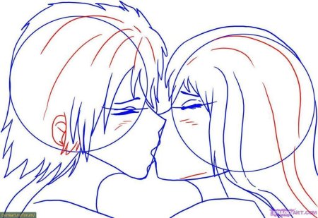 Аниме поцелуй рисовать