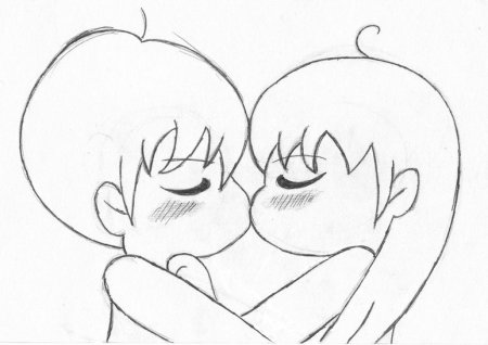 Картинки для срисовки поцелуй