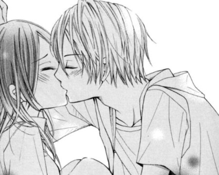 Аниме двушка седит на парне