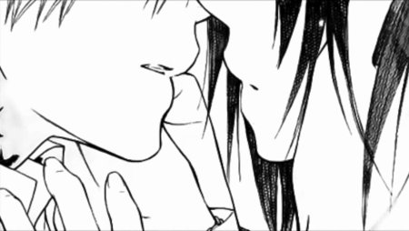 Аниме поцелуй в щеку