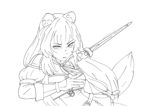 Раскраски аниме герой щита