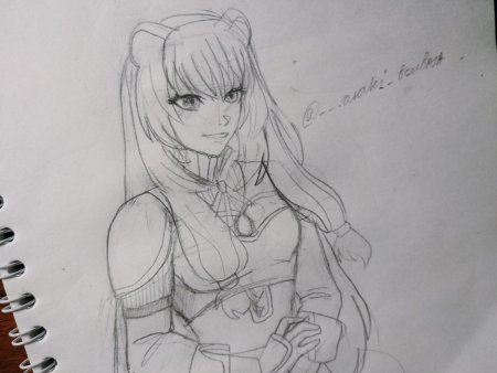 Герой щита арт карандашом