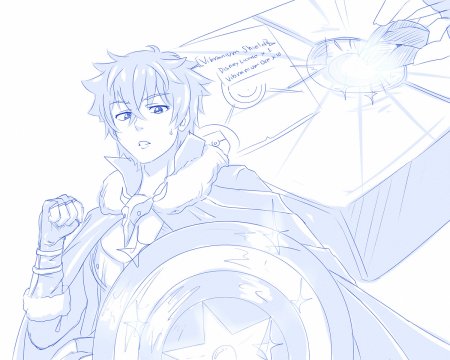 Наофуми арт карандашом