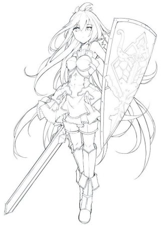 Раскраски аниме герой щита