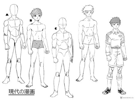 Модель мужчины для рисования аниме