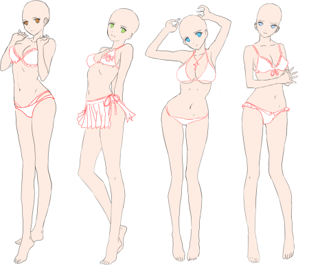 Схема рисования аниме тела