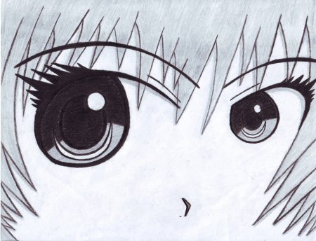 Аниме глаза карандашом милые