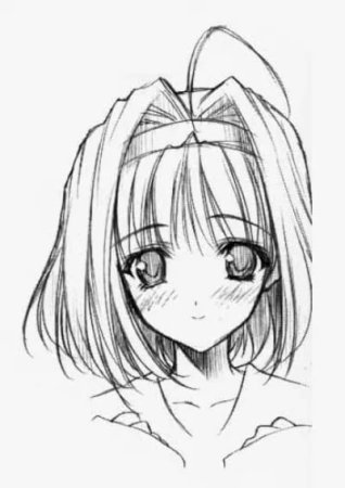 Аниме рисунок черно белый легкий