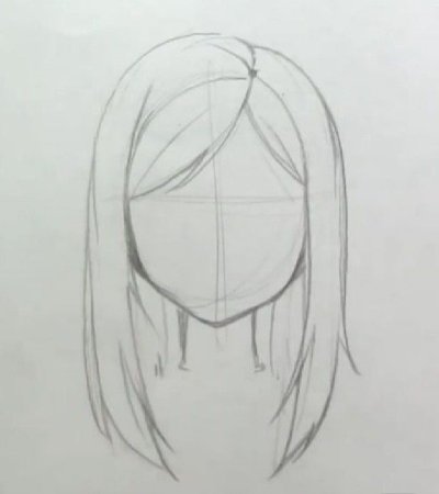 Аниме лицо девушки карандашом