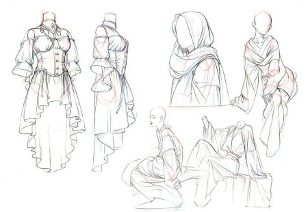 Позы для рисования в накидке